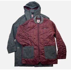 Lacoste 3 in 1 Triclimate Water-Repellent Jacket Men's Size XL 54 Grey Burgundy